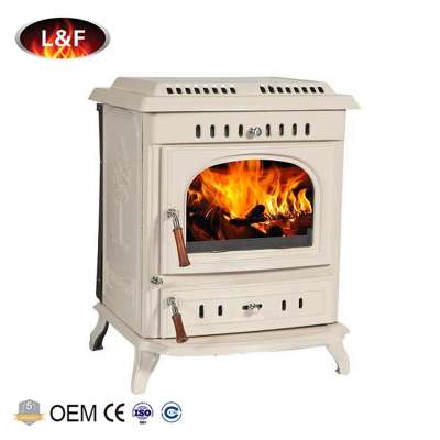 Polished Enamel Surface Finishing Cast Iron Wood Burning Fireplace